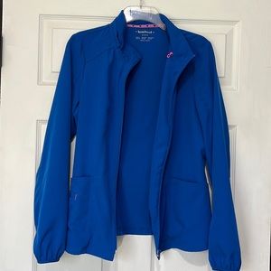 HEARTSOUL ZIP SCRUB JACKET ROYAL BLUE